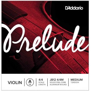 D'Addario Prelude Violin Single A String, 4/4 Scale, Medium Tension